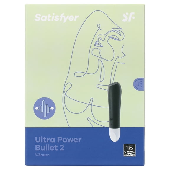 Satisfyer Ultra Power Bullet 2 Mini Bullet Vibrator - Clitoral Stimulator, Personal Massager, Wide Beveled Tip - Portable, Waterproof, Rechargeable, 10.5cm (Black)