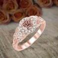 thumbnail image 2 of 1.25 Carat Peach Pink Real Morganite (Round Cut Real Morganite) Moissanite Engagement Ring Jewelry Sterling Silver with 18k Gold Plating, 2 of 4