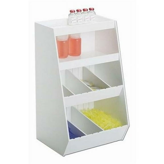 Lab Storage Shelf with 2 Shelves & 14 Adjustable Bins - Large