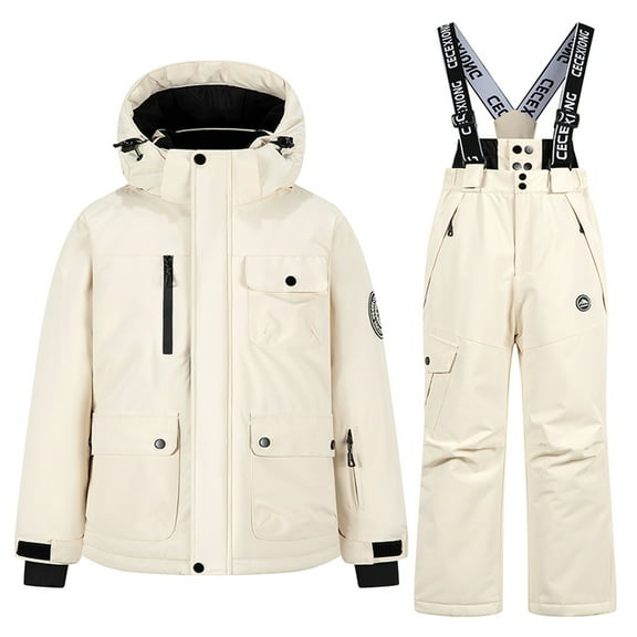Hellosay Ski Suits for Kids Boys Girls Waterproof Windproof 2 Piece Snowsuit Jumpsuit and Jacket Snow Suit Winter Outdoor Overalls 3-14T