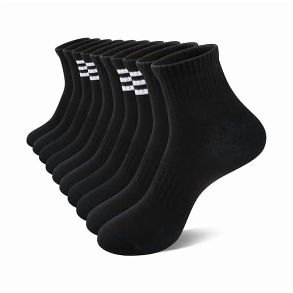 Eryueer Womens Ankle Quarter Socks Cotton Striped Athletic Casual Mini Crew Socks for Women (5 Pairs)
