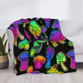 thumbnail image 3 of Yiaed Bright Mushrooms Print Blanket Throw Blanket Soft Cozy Flannel Blanket for Home Bed Sofa Couch Chair-40"x30", 3 of 6