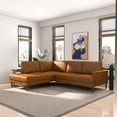 thumbnail image 5 of Harlan Pillow Back Genuine Leather Upholstered Left-Facing Sectional in Tan, 5 of 5