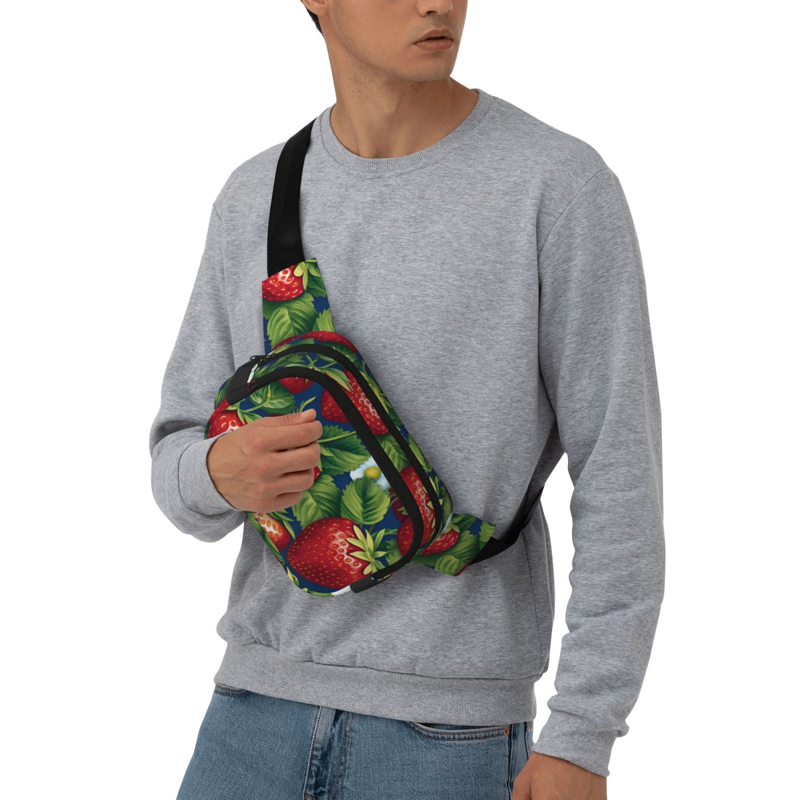 Hirioo Strawberry2 for Double Layer Waist Bag Adjustable Fanny Pack For Travel Running Hiking