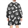 thumbnail image 2 of Paw Prints and Bones Wearable Oversized Blanket,Wearable Blanket Hoodie for Adults,Cozy Hooded Blankets with Super Pockets,Super Warm Fuzzy Pullover for Women & Men, 2 of 6