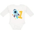 thumbnail image 3 of Inktastic Rocket Spaceship Happy First Birthday Boys or Girls Long Sleeve Baby Bodysuit, 3 of 5
