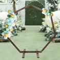 thumbnail image 6 of Rustic Wood Heptagon Wedding Arch Thicken Wooden Backdrop Stand for Events Party, 6 of 12