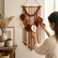 thumbnail image 6 of StlyGar Macrame Wall Hanging Boho Leaves Woven Tapestry Bohemian Chic Home Decor | Modern Handmade Leaf Feather Wall Art Decoration for Bedroom Living Room Apartment Ornament A, 6 of 6