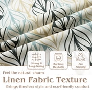 PixelForge Floral Curtain for Living Room, Linen Curtain with Leaf Pattern, Farmhouse Light Filtering Rod Pocket, 1 Panel, 59 x 86 Inches