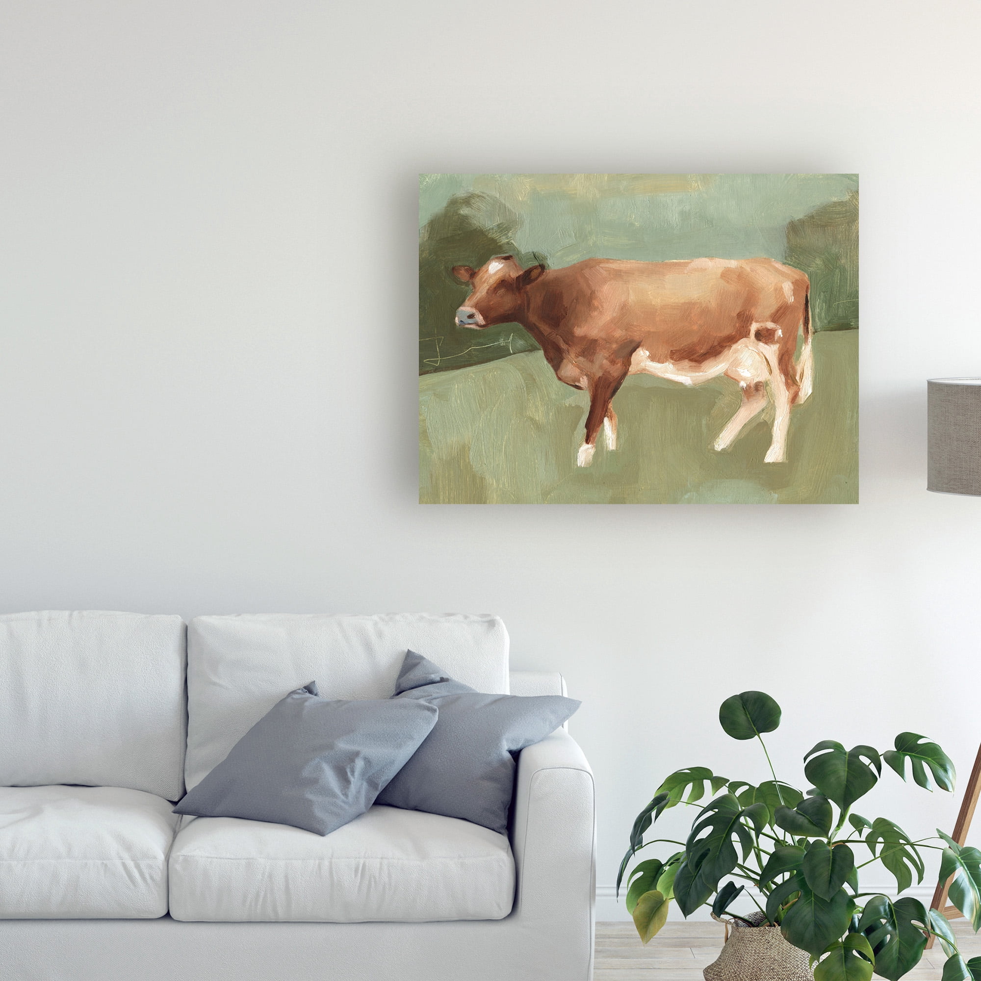 Trademark Fine Art 'Bovine Field I' Canvas Art by Emma Scarvey