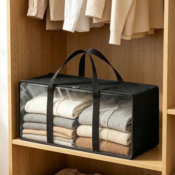 21"x9"x7" Extra Large Heavy Clear Storage Bags With Zipper Handles Heavy Duty Thick Clear Storage Bins For Clothes Blankets Toys Moving Foldable Closet Organizer Storage Containers