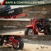 FRP 40cc Mini Bike Gas Powered 4-Stroke Off Road Dirt Bike for Teens, Youth Pocket Bike with Pull Start & Disc Brake, 18 MPH Max Speed (Red)