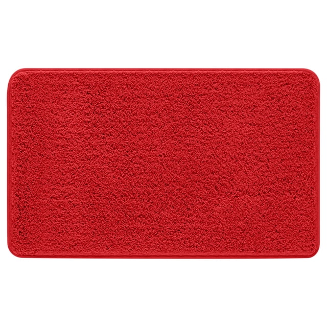 Ohufall Non Slip Shower Mat Washable Rugs Bathroom Rugs Medium Size Solid Color Thick Fiber Absorbent Non Slip Floor Mat For Home Bathroom Door