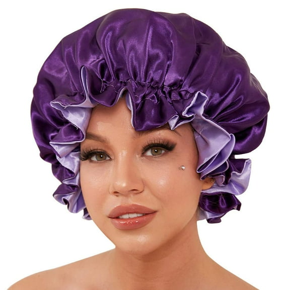 Silk Bonnets For Women,Double Layer Extra Large Satin Sleeping Cap With Elastic,Satin Bonnet For Curly Hair,Satin Cap For Natural Hair, Women Girl Sleeping Cap