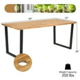 thumbnail image 2 of Gymax 5PCS Rattan Dining Set Acacia Wood Table 4 Wicker Chairs w/ Umbrella Hole Patio, 2 of 8