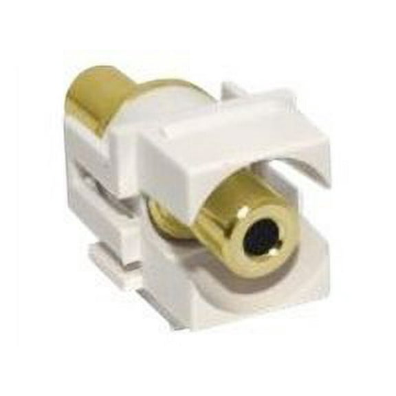 Cable Wholesale Keystone Insert- White- Recessed 3.5mm Stereo Female Coupler