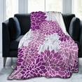 thumbnail image 4 of Vintage Purple Flower Pattern Throw Blanket, Super Soft Anti-Pilling Flannel Bed Blankets, 80"x60", 4 of 8