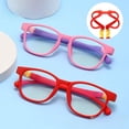 thumbnail image 1 of Montura de gafas de silicona desmontable para niños y niñas, con espejo plano antiluz azul, protección de marco suave para estudiantes, 1 of 5