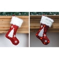 thumbnail image 5 of AuroraX Lights Up Red Knitted Christmas Stocking Traditional Large Plush Embroidered Reindeer Stockings 18" for Xmas Hanging Decor(Red), 5 of 6