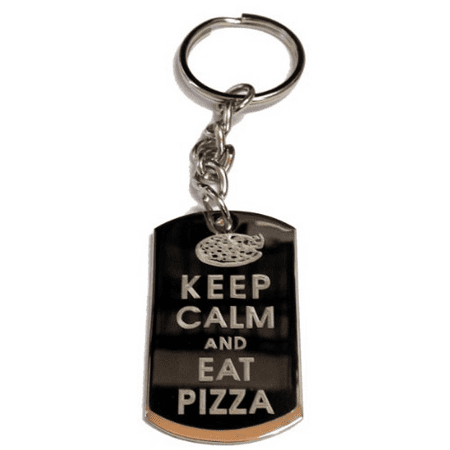 Keep Calm and Eat Pizza - Metal Ring Key Chain