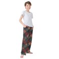 thumbnail image 4 of FORMRS Kids Pajama Pants with Pockets Size 11-12Y Boys Lounge Sleep Bottoms, Red Tartan Pattern, 4 of 8