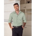 thumbnail image 2 of COOFANDY Long Sleeve Dress Shirts for Men Wrinkle Free Light Green Button Up Shirt Mens Formal Shirt, 2 of 6