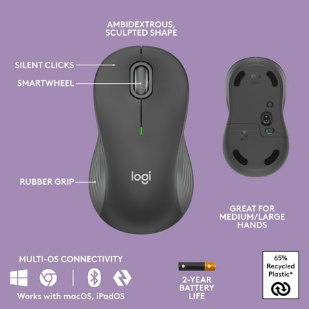 Logitech - Wave Keys MK670 Combo Ergonomic Wireless Keyboard and Mouse Bundle for Windows/Mac with Integrated Palm-rest - Graphite