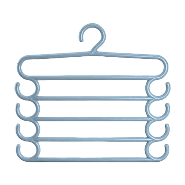 Leodye 1PCS Trouser Rack 5 Tier Multifunctional Hanger Home Closet Pants Special Hanging Storage Clip Multi Layer Organizer Rack -15.15x13.58x0.59in