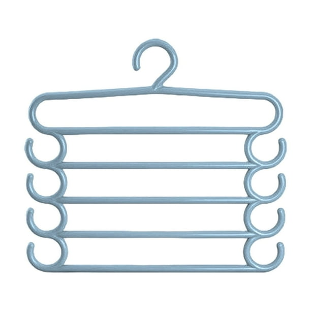 Organizador de perchas para pantalones para armario, perchero de 5 niveles para colgar, ahorra espacio, percha para pantalones, cinturones y corbatas, percha multifuncional con clip para la