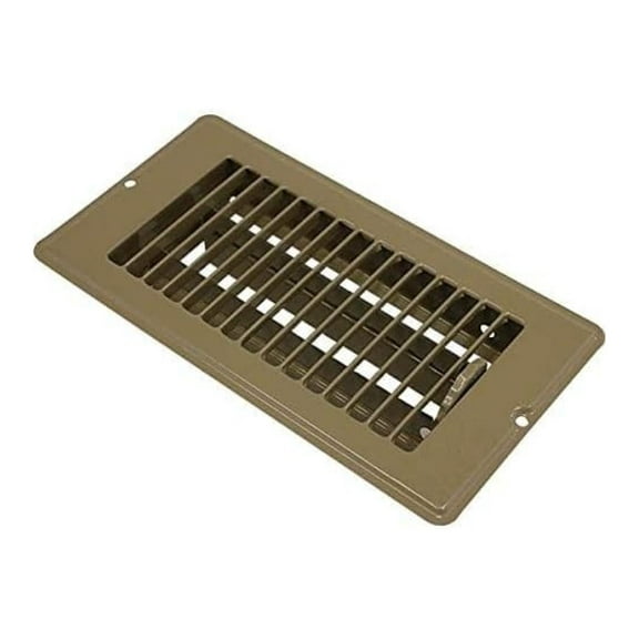 4x8 Brown Floor Register 4 Pack - Metal Floor Vent - USA Made - Fits 4" x 8" Duct Opening - RV & Mobile Home Compatible - Durable Metal Construction