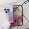 thumbnail image 6 of for iPhone 14 Pro Max Case Bling Glitter Rhinestones Diamond Bow Luxury Clear Cute Sparkly Aesthetic Phone Case with Full Camera Protector Plating Case for iPhone 14 Pro Max Pink, 6 of 14
