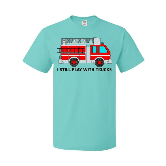 Inktastic I Still Play with Trucks Red Fire Engine T-Shirt