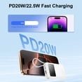 thumbnail image 4 of Yoobao Mini Power Bank PD20W Fast Charging with LED Display, 10000mAh USB-C in&Out Portable Charger with Built-in 2 Cables, 4 Outputs Travel Battery Pack for iPhone 16 15 Samsung iPad, White, 4 of 10