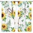 thumbnail image 2 of Western Curtains for Bedroom, Rustic Southwest Tribal Bull Skull Farmhouse Country Sunflower Boho Blackout Window Drapery Treatments for Living Room Kitchen Home 2 Panels Set, 42"x63" Inch, 2 of 5