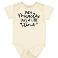 thumbnail image 3 of Inktastic Baby Even Miracles Take a Little Time Boys or Girls Baby Bodysuit, 3 of 5