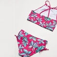 thumbnail image 5 of GYRATEDREAM 7-13Y Child Girls Halter Tankini Side Tie Bikini Bathsuit 2PCS Floral Swimsuit UPF 50+, 5 of 6