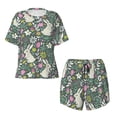 thumbnail image 4 of Kdxio Retro Bunny Floral Print Pajamas Sets for Women Short-Sleeved Pjs with Lounge Shorts Two Piece Sleepwear S-4XL, 4 of 9