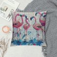 thumbnail image 2 of Nawypu  Flamingo Pillowcases  Pink Bird Wildlife Animal Flamingos in Water Blue Watercolor Throw Pillow Cover Case  Decorative Cushion for Couch Bed, 2 of 5