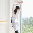 thumbnail image 5 of Traje de práctica de danza moderna con abertura larga, cuello alto, malla, para mujer, traje de baile ajustado, traje de yoga, corte ajustado., 5 of 5