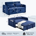 thumbnail image 3 of KINFFICT Futon Sofa Bed, Convertible Loveseat Sleeper, Modern Sofa Bed for Living Room/Apt, Blue, 3 of 10