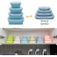 thumbnail image 5 of Set of 4 Collapsible Silicone Food Storage Container With BPA Free, Leftover Meal Box With Airtight Plastic Lids For Kitchen,Microwave & Freezer & Dishwasher Safe, 5 of 5