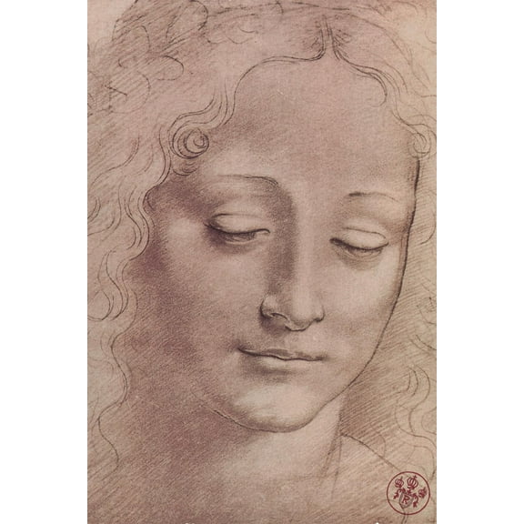 Art.com Testa di Giovinetta Art Print by Leonardo da Vinci, 12" x 18"