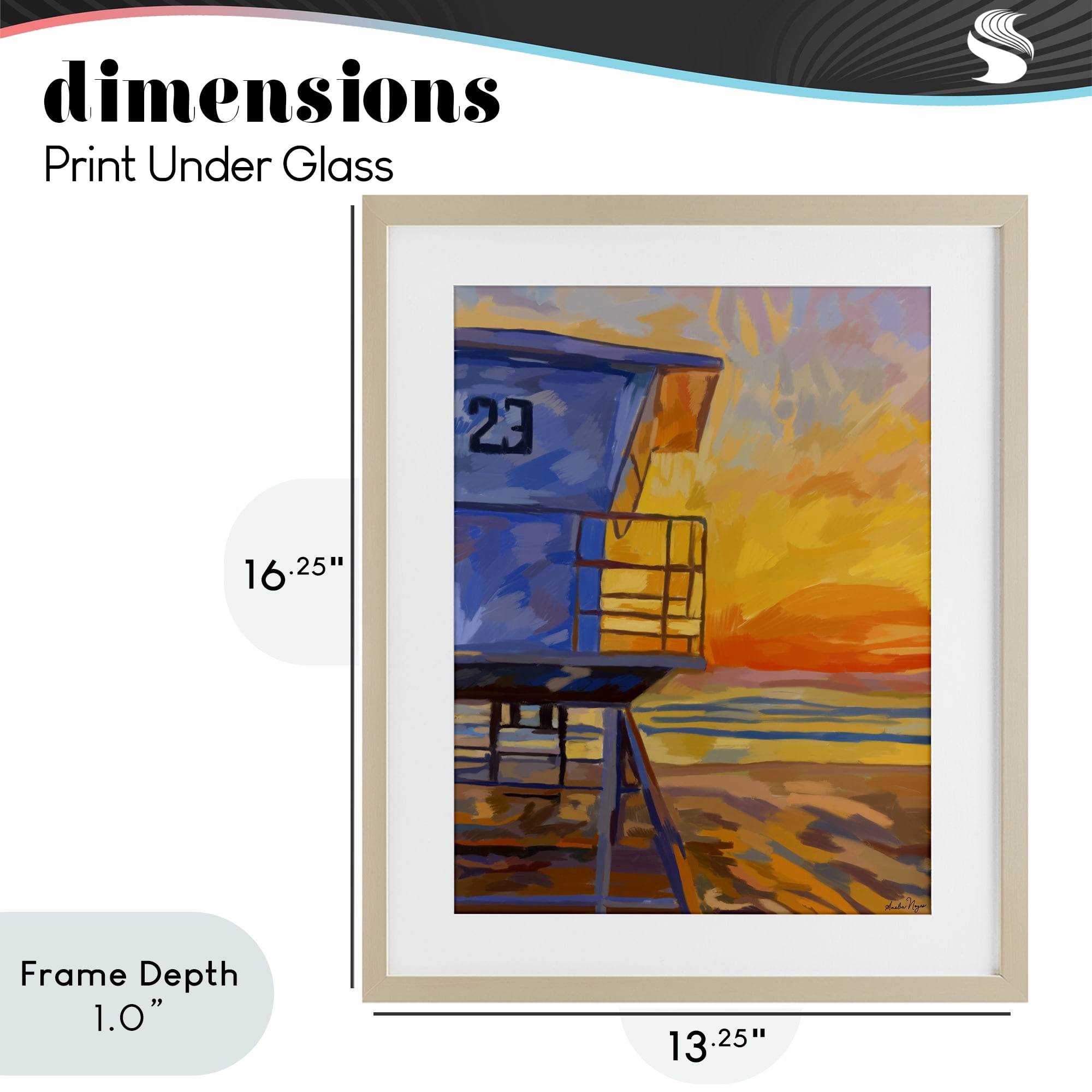 Stupell Industries Lifeguard Stand Sunset Birch Framed Print Under Glass, design by Amelia Noyes