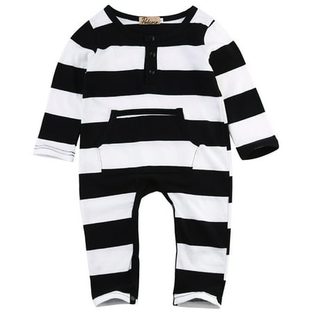 

Lieserram Newborn Baby Boy Girls Striped Cotton Romper 3 6 9 12 18 24 Months 2T 3T Jumpsuit Bodysuit Outfit