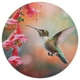 thumbnail image 3 of Flower Hummingbird Floral Medallion Round Rug - Small Round Area Rug, Soft Non-Slip Machine Washable Bedroom Mat Indoor Accent Entry Carpet for Office Desk Dorm Hallway, 3 of 6