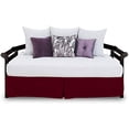 thumbnail image 2 of Pleated Bed Skirt with Split Corners for Daybeds - Three Side Coverage - 100% Brushed Microfiber Bed Skirt with 21" Inches Drop - Full Size 54" x 75" (Burgundy Solid), 2 of 7