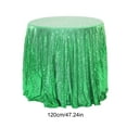 thumbnail image 3 of DefiDgd 42inch Round Tablecloth with Sequin Glitter Fabric Table Cover,for Wedding Birthday Holiday Event Party Dinners Candy Cake Food Table Decoration(Mint Green), 3 of 6