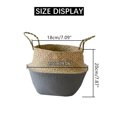thumbnail image 2 of Foldable Rattan Straw Basket Flower Pot Hanging Wicker Storage Basket Garden Accessories 9''x8'', 2 of 2