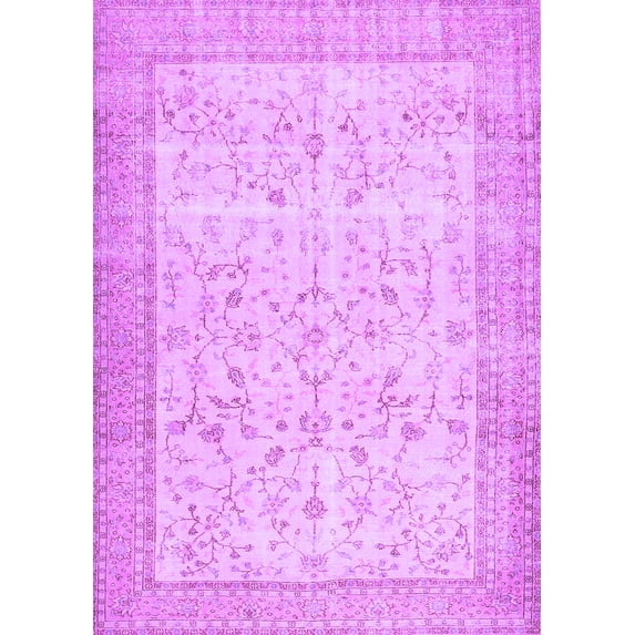 Ahgly Company Indoor Rectangle Abstract Purple Contemporary Area Rugs, 2' x 4'
