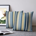 thumbnail image 2 of Pillow Covers 18x18 Set of 2, Blue Yellow Striped Throw Pillow Covers Decorative Couch Cushion Cover, Farmhouse Stripes Vintage Microfiber Soft Square Pillowcases for Bedroom Living Room Sofa, 2 of 9
